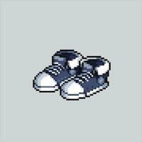 Pixel art illustration Shoes. Pixelated Shoes. School Shoes pixelated for the pixel art game and icon for website and video game. old school retro. vector