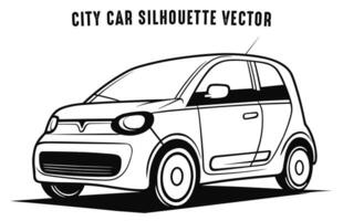 City Car outline Vector Silhouette isolated on a white background