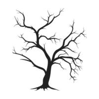 Haunted Tree Sketch vector silhouette isolated on a white background, Dead Scary Tree Silhouette vector