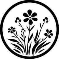 Floral, Black and White Vector illustration