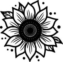 Flower - Black and White Isolated Icon - Vector illustration