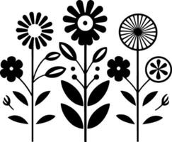 Flowers, Minimalist and Simple Silhouette - Vector illustration