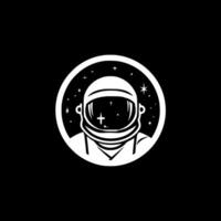 astronauta, negro y blanco vector ilustración