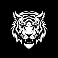 Tigre - negro y blanco aislado icono - vector ilustración