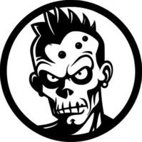 zombi - negro y blanco aislado icono - vector ilustración