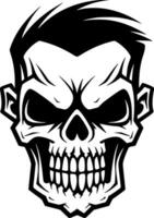 Skull - Black and White Isolated Icon - Vector illustration