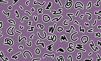 Fun color line doodle pattern. Creative abstract squiggle style drawing background vector