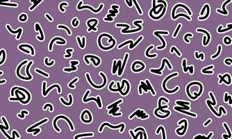 Fun color line doodle pattern. Creative abstract squiggle style drawing background vector