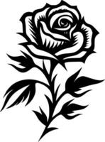 flor - negro y blanco aislado icono - vector ilustración