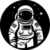 Astronaut - Black and White Isolated Icon - Vector illustration