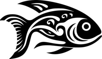 Fish, Black and White Vector illustration