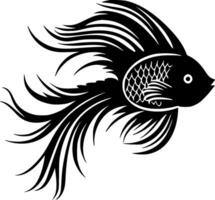 pescado - negro y blanco aislado icono - vector ilustración