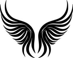 ángel alas, negro y blanco vector ilustración