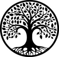 Tree, Black and White Vector illustration