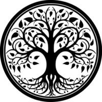 Tree, Black and White Vector illustration