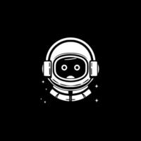 astronauta - negro y blanco aislado icono - vector ilustración