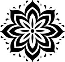 mandala - negro y blanco aislado icono - vector ilustración