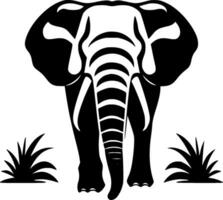 elefante - negro y blanco aislado icono - vector ilustración