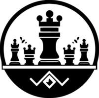 ajedrez - minimalista y plano logo - vector ilustración