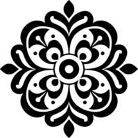 Mandala, Black and White Vector illustration