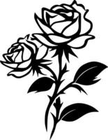 Roses, Black and White Vector illustration