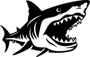 Shark, Black and White Vector illustration