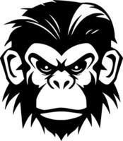 Monkey, Black and White Vector illustration