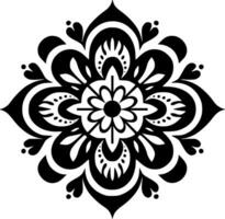 Mandala, Black and White Vector illustration