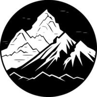 montaña - negro y blanco aislado icono - vector ilustración