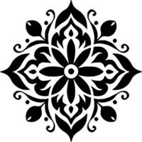 Mandala, Black and White Vector illustration