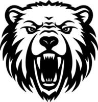 oso - negro y blanco aislado icono - vector ilustración