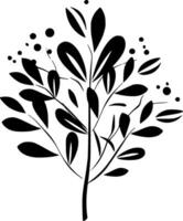 Eucalyptus, Black and White Vector illustration