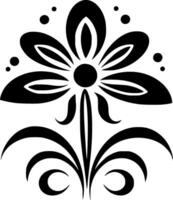 Flower, Black and White Vector illustration