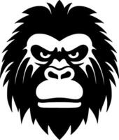 Gorilla, Black and White Vector illustration