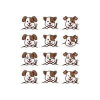 Brown White Smile Cute Dog Logo Icon Vector Design Template