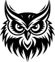 Owl, Black and White Vector illustration