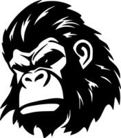 Gorilla - Black and White Isolated Icon - Vector illustration