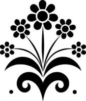 flor, negro y blanco vector ilustración