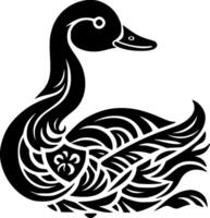 Duck, Black and White Vector illustration