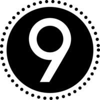 solid icon for nine vector