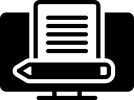 solid icon for blogging vector