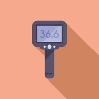 Normal body temperature scan icon flat vector. Check gun device vector