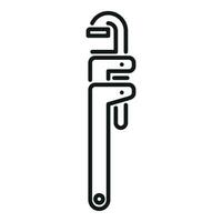 Service fix key icon outline vector. Wash pipe fix vector