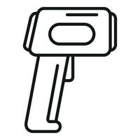 Health check gun icon outline vector. Scanner device vector