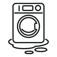 Broken water washing machine icon outline vector. Fix accident service vector