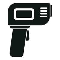 Check temperature gun icon simple vector. Health scan vector