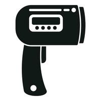 Gun scan device icon simple vector. Temperature check vector