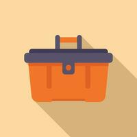 Service tool box icon flat vector. Broken washing machine vector