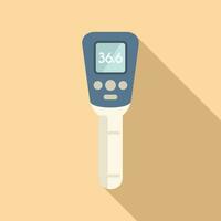 Normal temperature laser thermometer icon flat vector. Scan test care vector