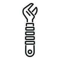 Washing machine repair wrench icon outline vector. Fix tube vector